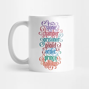 Seven Book Titles and Colors Mug